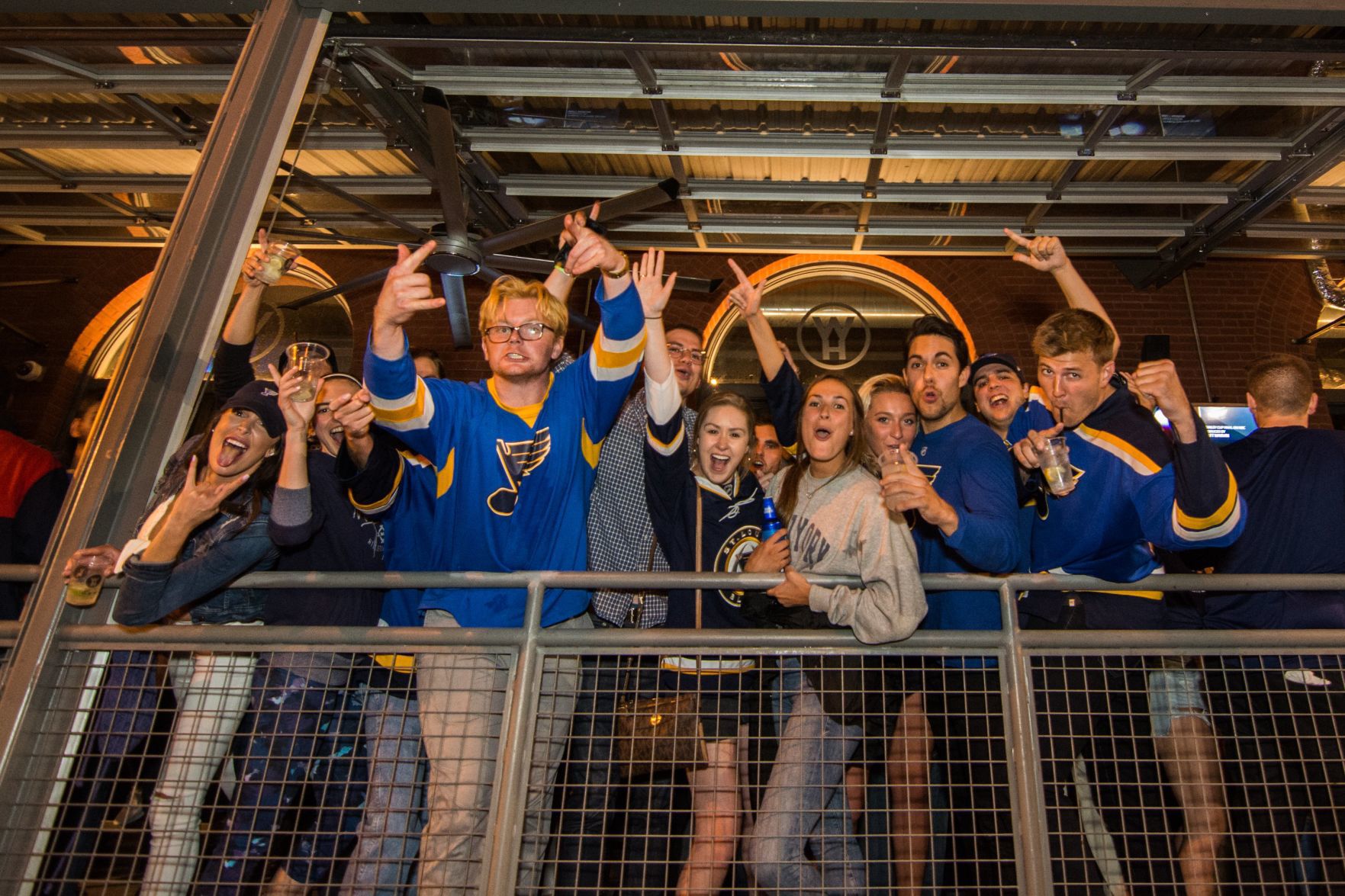 Blues Fans at Wheelhouse during Stanley Cup Final Game 7. Spons